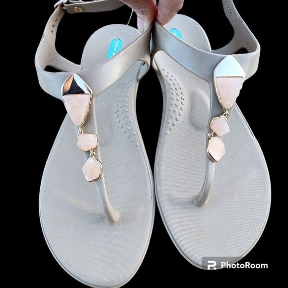 Soft Surroundings Trudy Sandal Womens SZ 8 Beachy Rubber Geode Resort Vacation - Picture 1 of 5